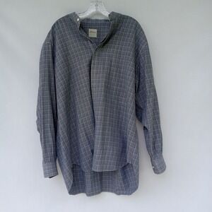 Brioni Sport Made in Italy Plaid Heavyweight Cotton Mandarin Collar Luxury Shirt